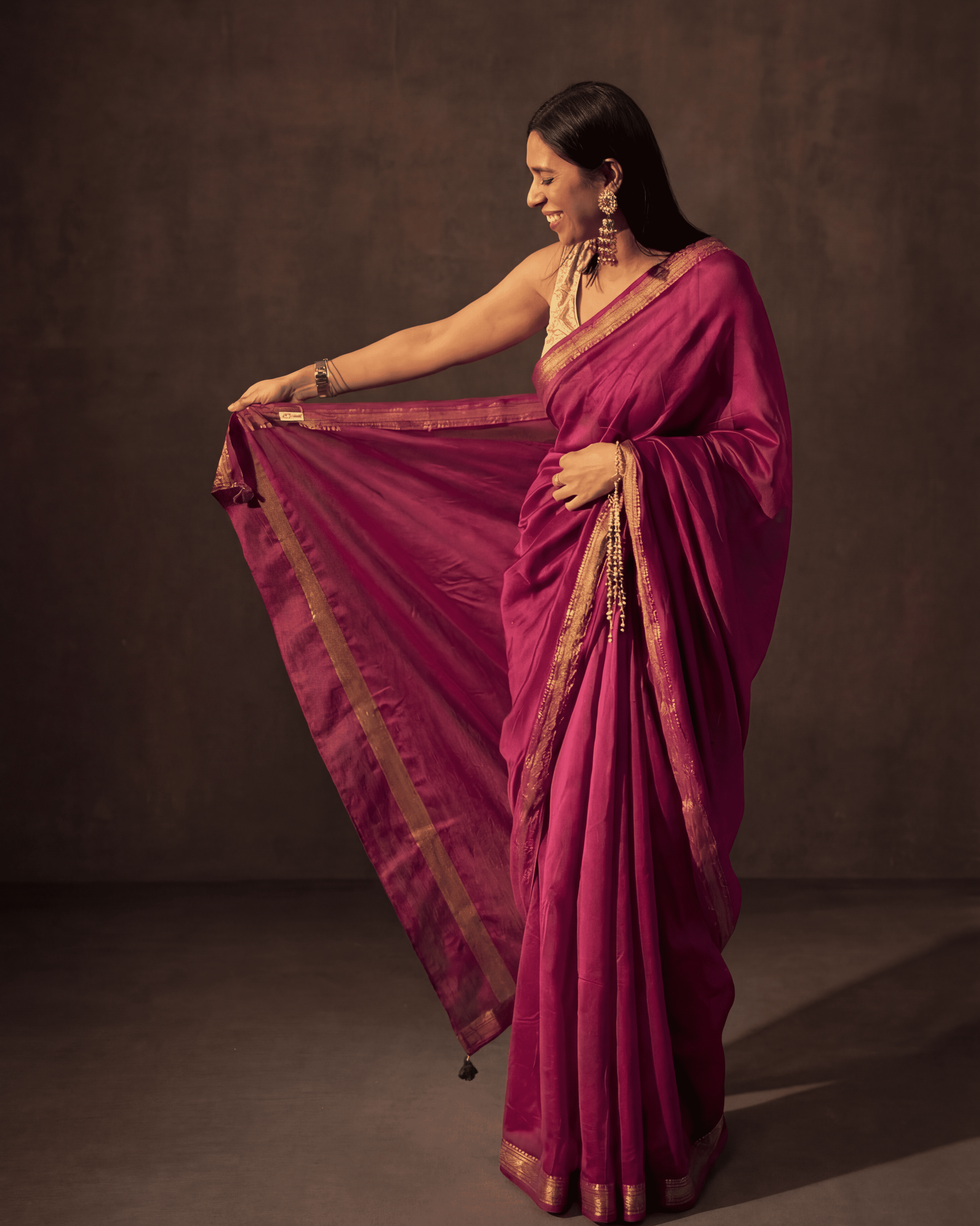 Nazaara | Purple Cotton Silk Saree