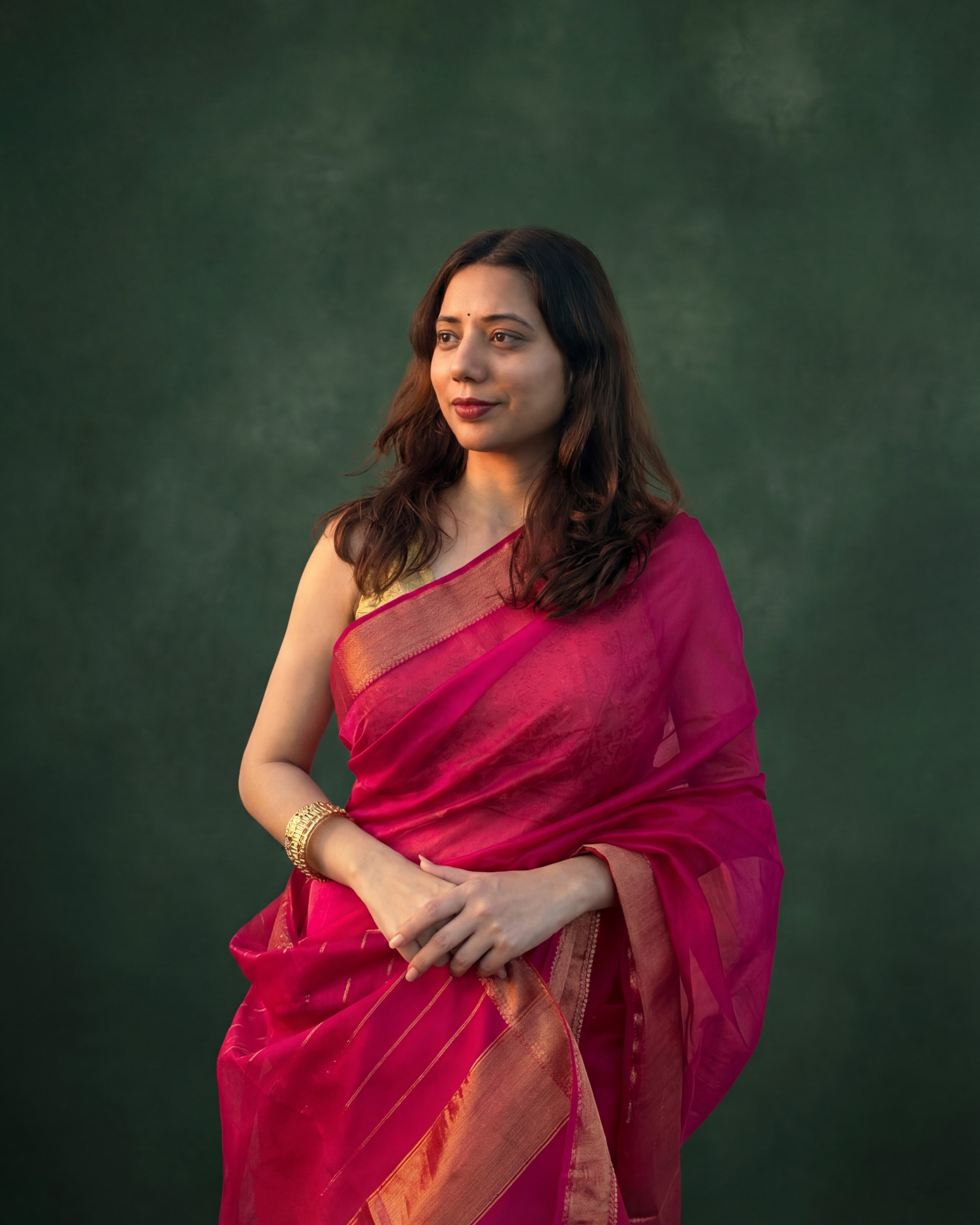 Raani | Magenta Maheshwari Saree