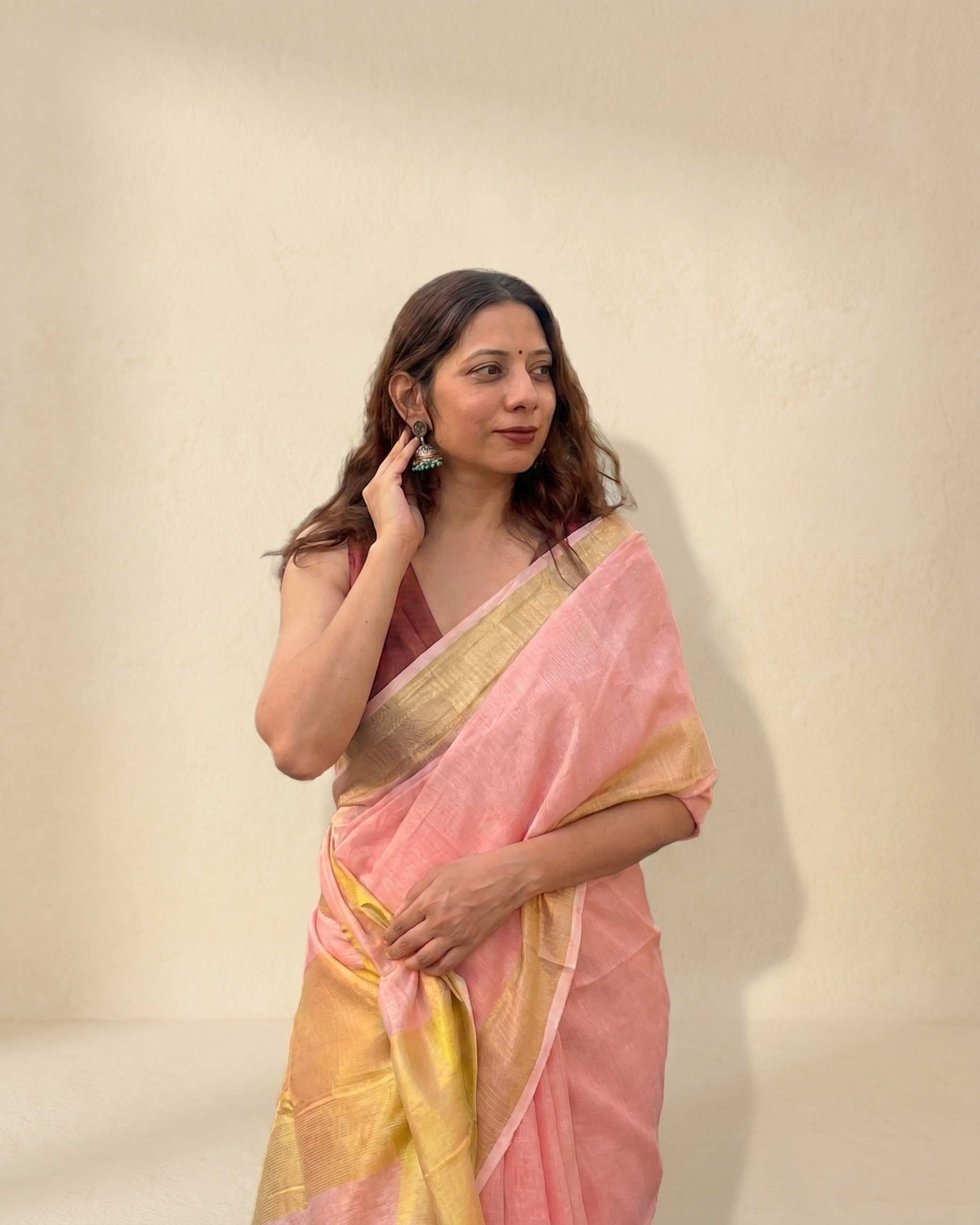 Sorbet | Pink Linen Saree