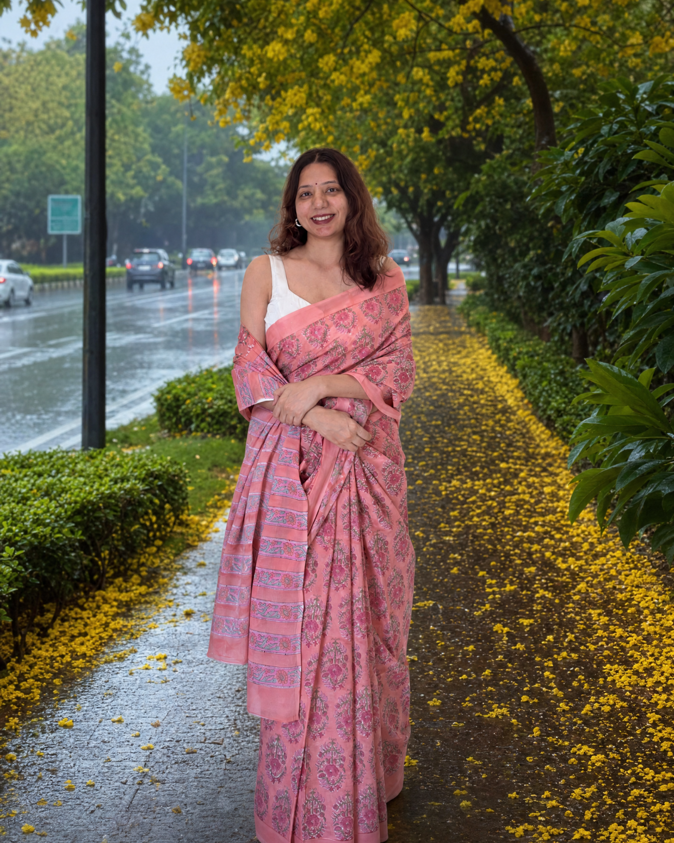 Neeti | Hand Block Printed Cotton Saree